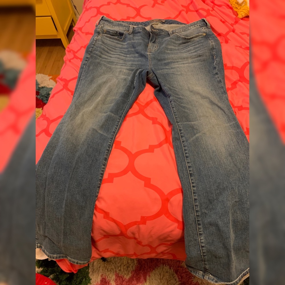 Mid rise slim boot cut jeans